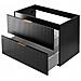 Mobile sottolavabo nero da 100 cm, Piano in finitura marmo nero, Set con 3 colori di maniglie, Chiusura ammortizzata, Ripiano nero - Foto miniatura 5