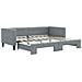 Divano Letto con Letto Estraibile Grigio Chiaro 100x190 Tessuto - Foto miniatura 1