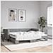 Divano Letto con Letto Estraibile Grigio Chiaro 100x190 Tessuto - Foto miniatura 2