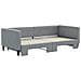 Divano Letto con Letto Estraibile Grigio Chiaro 100x190 Tessuto - Foto miniatura 3