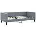 Divano Letto con Letto Estraibile Grigio Chiaro 100x190 Tessuto - Foto miniatura 6