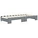 Divano Letto con Letto Estraibile Grigio Chiaro 100x190 Tessuto - Foto miniatura 8