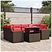Set Divani da Giardino 7 pz con Cuscini Marrone in Polyrattan - Foto miniatura 2