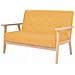 Divano A 2 Posti In Tessuto Giallo - Foto miniatura 1