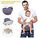 Hip Sedile Marsupio Con Protezione Di Sicurezza Cintura Cotone Puro Leggero Ergonomico Vita Sgabello Multi Posizioni Bambino Portante Della Parte Anteriore Per 6-36 Month (grigio Scuro)  - Foto miniatura 2
