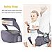 Hip Sedile Marsupio Con Protezione Di Sicurezza Cintura Cotone Puro Leggero Ergonomico Vita Sgabello Multi Posizioni Bambino Portante Della Parte Anteriore Per 6-36 Month (grigio Scuro)  - Foto miniatura 3