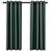 Tende Oscuranti Effetto Lino con Occhielli 2 pz Verdi 140x175cm - Foto miniatura 1