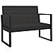 Panca da Giardino con Cuscini Nera 106 cm in Polyrattan - Foto miniatura 2
