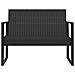Panca da Giardino con Cuscini Nera 106 cm in Polyrattan - Foto miniatura 3