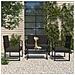 Panca da Giardino con Cuscini Nera 106 cm in Polyrattan - Foto miniatura 1