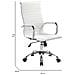 Sedia Con Ruote Gallico, Poltrona Direzionale Con Braccioli, Sedia Ergonomica Da Ufficio, Bianco, 63x54h106/116 Cm - Foto miniatura 5