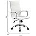 Sedia Con Ruote Gallico, Poltrona Direzionale Con Braccioli, Sedia Ergonomica Da Ufficio, Bianco, 63x54h106/116 Cm - Foto miniatura 2