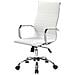 Sedia Con Ruote Gallico, Poltrona Direzionale Con Braccioli, Sedia Ergonomica Da Ufficio, Bianco, 63x54h106/116 Cm - Foto miniatura 6
