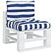 Cuscini Per Pallet 2 Pz Strisce Blu E Bianche Tessuto Oxford - Foto miniatura 3