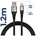 Cavo Da Usb A Usb-c 3a Carica Sincronizzazione Nylon 1 Metro E 20, Nero - Foto miniatura 3