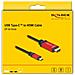 Cavo USB Type-C per HDMI (DP Alt Mode) 8K 60 Hz con funzione HDR 3 m rosso - Foto miniatura 3