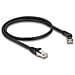 Cavo di rete RJ45 Cat. 6A S /FTP maschio da 45° angolato a destra per maschio diritto 0,5 m nero - Foto miniatura 1
