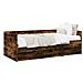Divano Letto Con Cassetti Senza Materasso Rovere Fumo 75x190 Cm - Foto miniatura 2