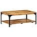 Tavolino 2 Livelli 100x55x38 Cm Legno Massello Mango E Acciaio - Foto miniatura 1