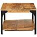 Tavolino 2 Livelli 100x55x38 Cm Legno Massello Mango E Acciaio - Foto miniatura 3