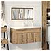 Mobile Da Bagno Con Specchio Rovere Artigianale Truciolato - Foto miniatura 3