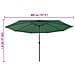 Ombrellone Da Giardino Con Luci Led 400 Cm Verde - Foto miniatura 7