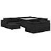 Set Divani Da Giardino 10 Pz Con Cuscini In Polyrattan Nero - Foto miniatura 1