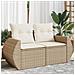 Divano da Giardino con Cuscini a 2 Posti Beige in Polyrattan - Foto miniatura 2