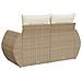 Divano da Giardino con Cuscini a 2 Posti Beige in Polyrattan - Foto miniatura 6