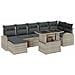 Set Divano da Giardino 8 Pezzi con Cuscini Grigio Chiaro Polyrattan, Divano da Giardino 2 Posti con Stoccaggio e Cuscini Grigio Chiaro Polyrattan - Foto miniatura 1