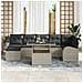 Set Divano da Giardino 8 Pezzi con Cuscini Grigio Chiaro Polyrattan, Divano da Giardino 2 Posti con Stoccaggio e Cuscini Grigio Chiaro Polyrattan - Foto miniatura 3