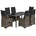 Set Bistrò da Giardino 5 pz con Cuscini in Polyrattan Grigio - Foto miniatura 1