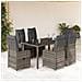 Set Bistrò da Giardino 5 pz con Cuscini in Polyrattan Grigio - Foto miniatura 2