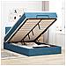 Pouf Letto con Materasso e LED Blu Scuro 120x190cm in Velluto - Foto miniatura 2