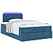 Pouf Letto con Materasso e LED Blu Scuro 120x190cm in Velluto - Foto miniatura 3