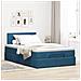 Pouf Letto con Materasso e LED Blu Scuro 120x190cm in Velluto - Foto miniatura 4