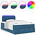 Pouf Letto con Materasso e LED Blu Scuro 120x190cm in Velluto - Foto miniatura 5