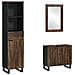 Set di mobili per il bagno 3 pcs Marrone noce 38 x 33 x 160 cm - Foto miniatura 1