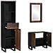 Set di mobili per il bagno 3 pcs Marrone noce 38 x 33 x 160 cm - Foto miniatura 2