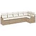 Set Divano da Giardino con cuscino 6 pcs Beige Poly Rattan - Foto miniatura 1