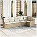 Set Divano da Giardino con cuscino 6 pcs Beige Poly Rattan - Foto miniatura 2