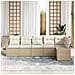 Set Divano da Giardino con cuscino 6 pcs Beige Poly Rattan - Foto miniatura 3