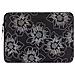 Custodia Per Macbook Pro Da 14 Pollici Trapuntata Con Motivo Floreale Di Malvarosa, Nero - Foto miniatura 1