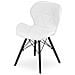 Sedia in ecopelle WAKO - Design moderno, bianca con gambe nere x 3 - Foto miniatura 7