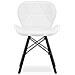 Sedia in ecopelle WAKO - Design moderno, bianca con gambe nere x 3 - Foto miniatura 4