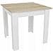 Tavolo da pranzo quadrato moderno 80x80 cm, rovere Sonoma + bianco - Foto miniatura 2