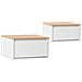 Set Di 2 Comodini Sospes Desi 1 Cassetti Colore Bianco /rovere - Foto miniatura 1