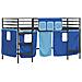 Struttura del Letto Loft per Bambini con Tendine Nero e Blu - Foto miniatura 4