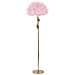 Lampada Da Terra Slim Rosa Con Piume Rosa E Stelo Oro Scultoree - Foto miniatura 1