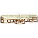 Set di divani da esterno con cuscino 7 pcs Naturale e Crema - Foto miniatura 3